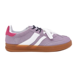 Sneaker da donna bassa con allacciatura doppia viola