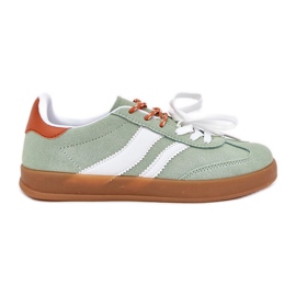 Sneaker da donna bassa con doppio allacciatura verde