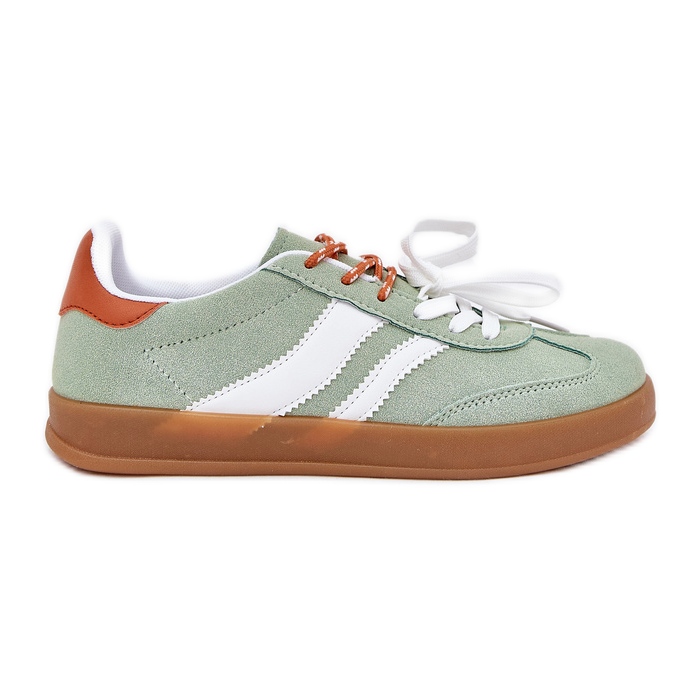 Sneaker da donna bassa con doppio allacciatura verde