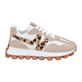 Scarpe sportive con sneaker Stampa leopardo beige da donna