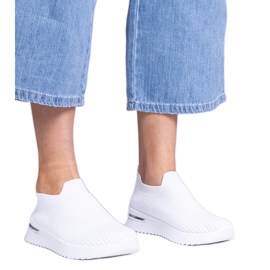 Sneaker sportive slip-on bianche bianco