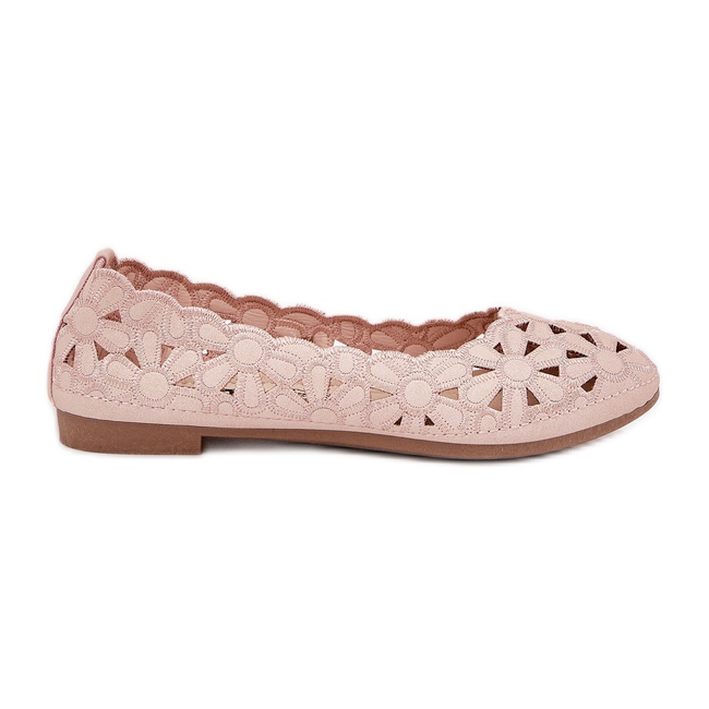 Ballerine per bambini aperte con glitter rosa