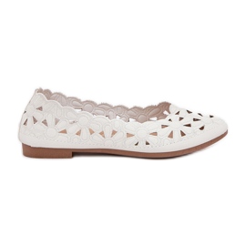 Ballerine per bambini aperte con glitter bianchi bianca