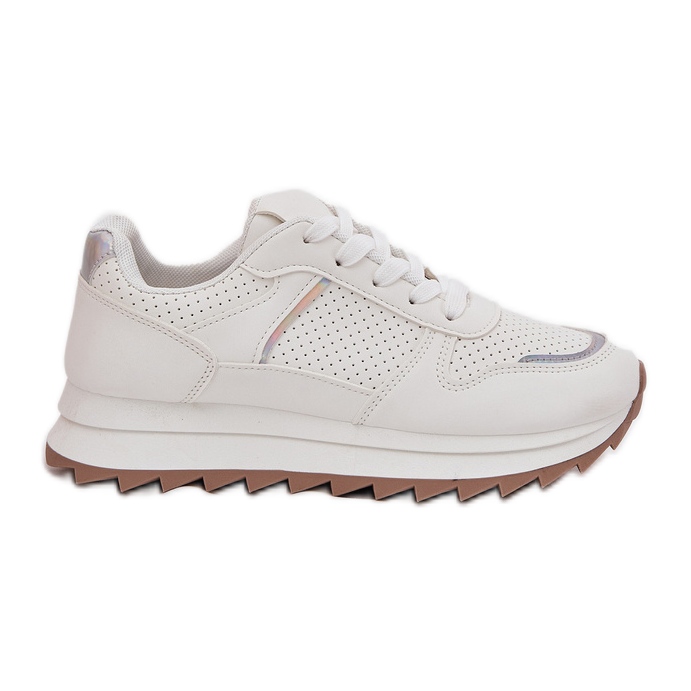 Scarpe sportive da donna con plateau bianche bianca