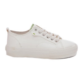 Sneaker femminili sulla piattaforma con Eco Leather Big Star RR274A295 White bianca
