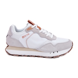 Big Star Schede sportive per donne in pelle scamosciata femminile RR274235 Sistema beige hi-poli