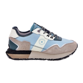 Sneakers in pelle scamosciata femminile Big Star RR274245 Sistema Hi-Polish Grey-Blue
