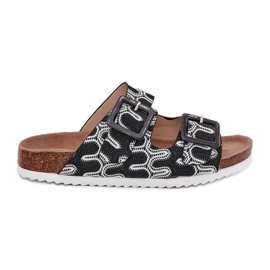 S.Barski Infradito da donna con fibbie e glitter S. Barski RB51-006 Nero