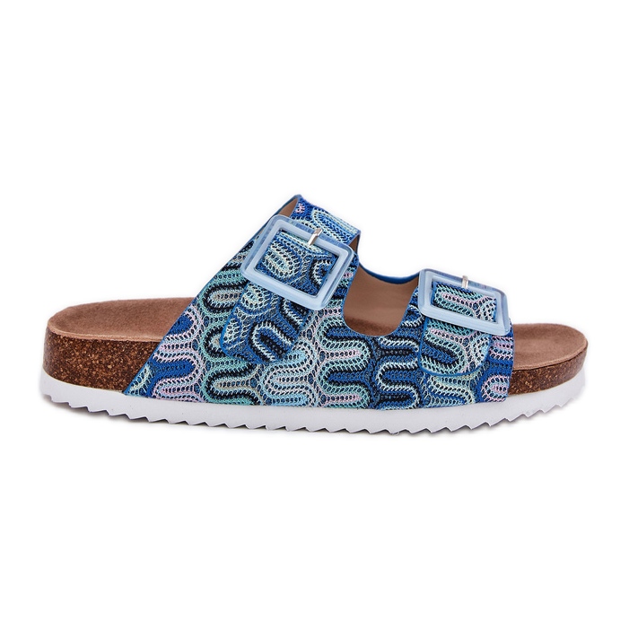 S.Barski Infradito da donna con fibbie e glitter S. Barski RB51-006 Blue