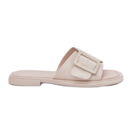 S.Barski Flip in pelle femminile con una fibbia beige SJ2302-01 D&amp;A