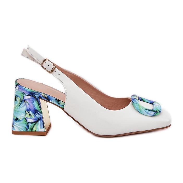 S.Barski Sandali in pelle da donna sul D&amp;A CR51-002 Bianco bianca