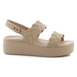Crocs sandali brooklyn weven weedge bassa 209977-212 beige