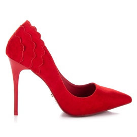 Seastar Tacchi Alti In Pelle Scamosciata Con Volant rosso