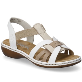 Comfort Women's Sandals inseriti su gomme bianche Rieker 65918-81 bianca