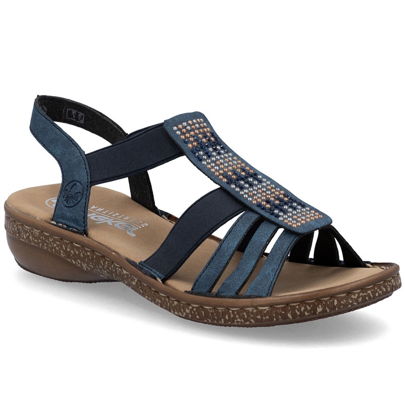 Sandali femminili con blu blu scuro Rieker 628G7-14