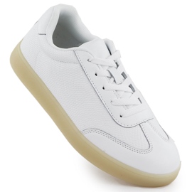 Scarpe sportive in pelle da donna perfo-bianca Sergio Leone SP-118 bianco