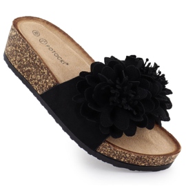Flip femminili -flip su fiori a cuneo Black Potocki GN17300 nero