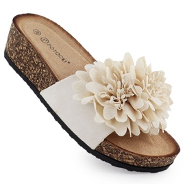 Flip -flip da donna con spicchi fiori beige di potocki gn17300