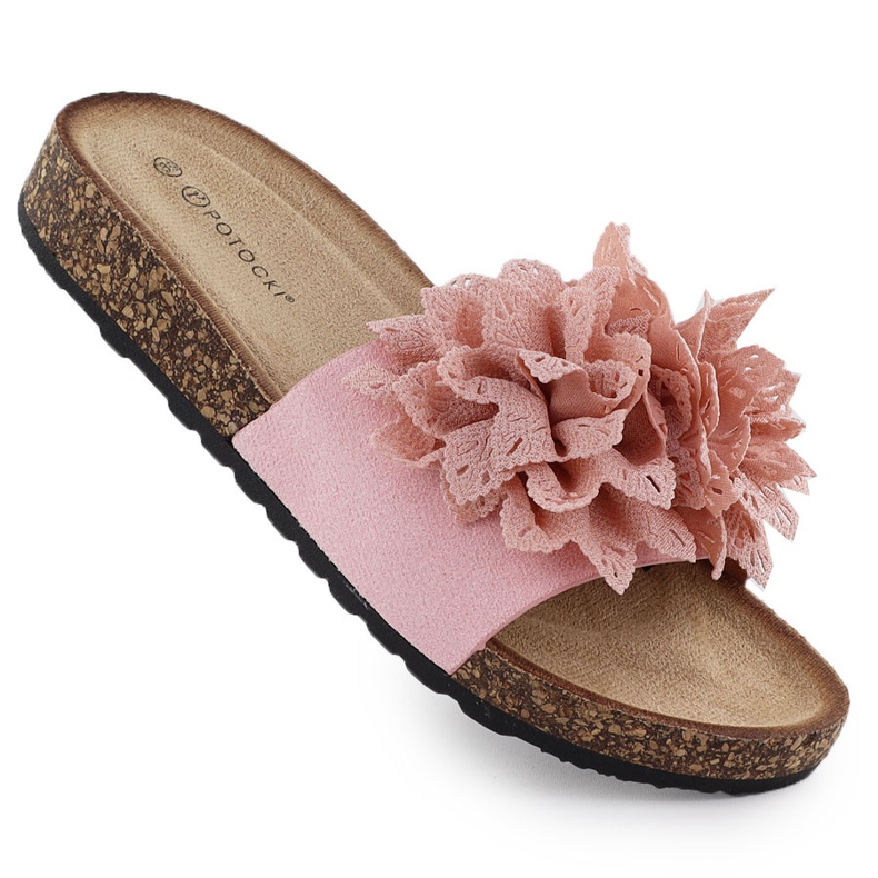 Infradito da donna con fiori rosa Potocki GN17301