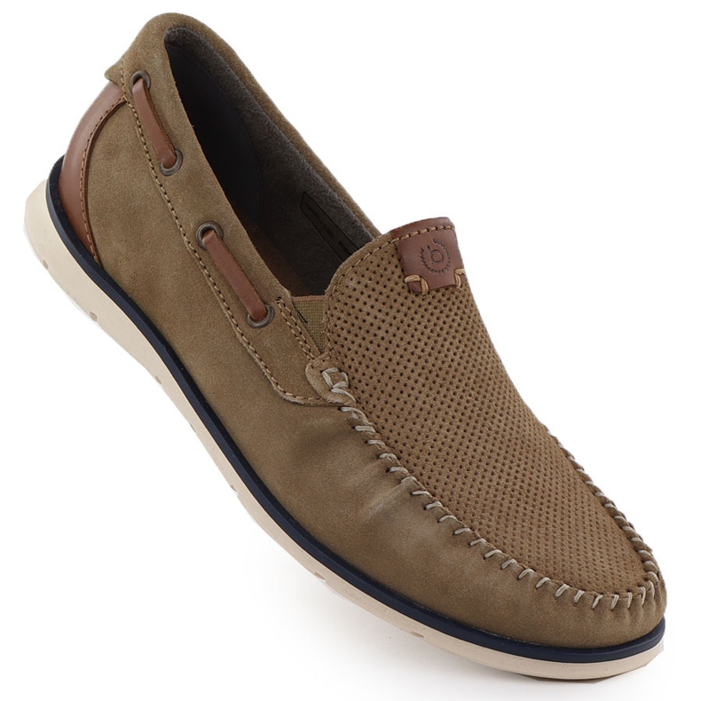 Mocsins in pelle comoda scintilla da uomo BUGATTI 321-ARU61-1400 marrone