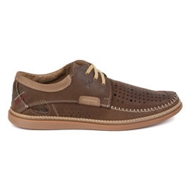 Olivier Scarpe estive in pelle maschile 206L con perforazione marrone