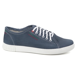 Polbut Scarpe in pelle Sneaker maschile Model 2129 blu navy