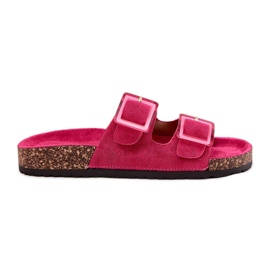 Infradito da donna con fibbie sulla suola fucsia rosa