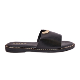 Slipisti da donna in pelle Eco con dettagli decorativi neri nero