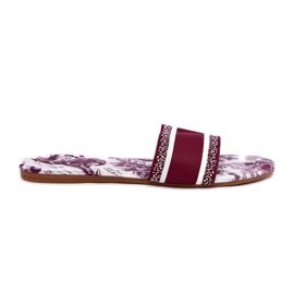 Pantofole borgogna da donna pattugliata rosso