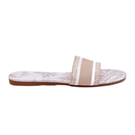Pantofole da donna beige pattugliate