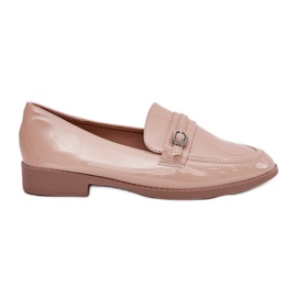 Mocassini da donna dipinti con una fibbia decorativa beige