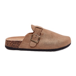 Scifors Socche da donna sulla piattaforma con fibbia kaki beige