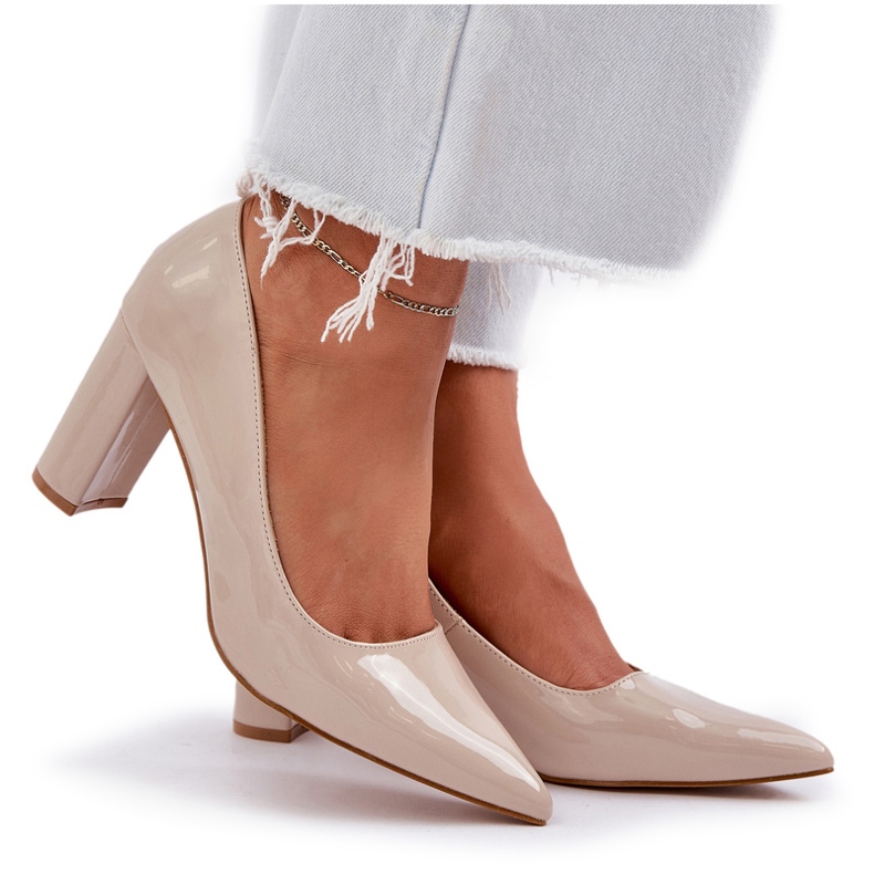 Seastar Pompe dipinte sui tacchi a barre beige