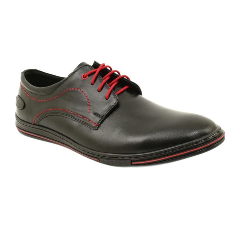 Olivier Scarpe da uomo in pelle 295LU nere con rosso nero