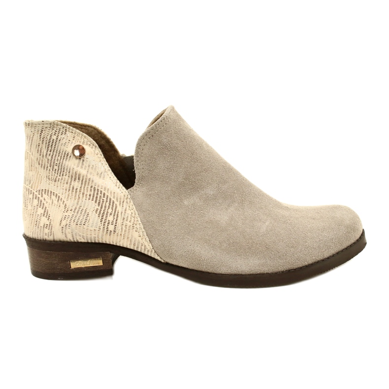 Olivier Stivali di pelle da donna beige