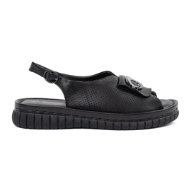 Goodin Cuoio sandali neri eleganti nero