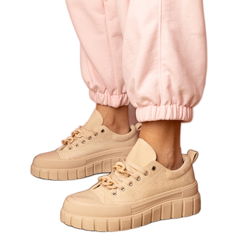Sneaker sportive da donna beige