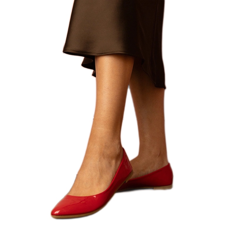 Ballerine in vernice rossa rosso