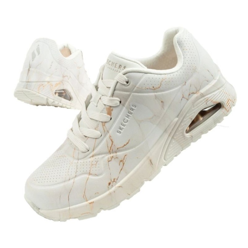 Skechers Schechers UNO 155584/OFWT SCARPE bianca
