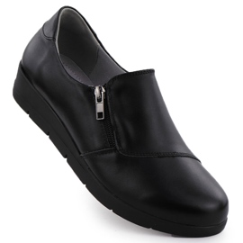 Scarpe in pelle da donna con spicchi neri sabatina jhy201 nero