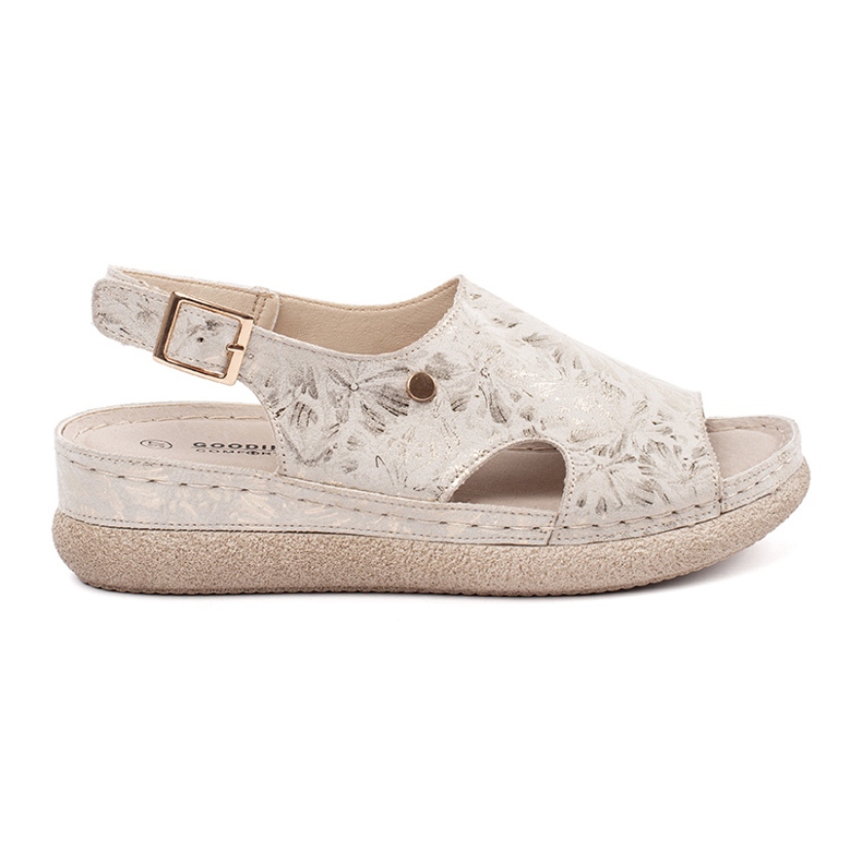 Goodin Light -beige sandali piatti con fibbia