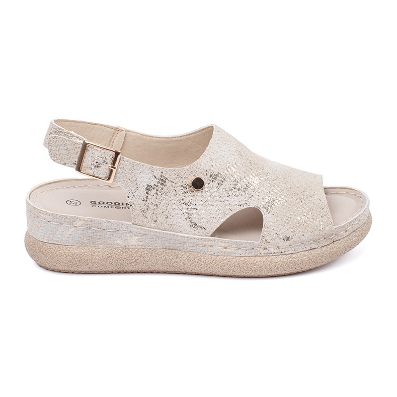 Goodin Sandali piatti con fibbia taupe beige
