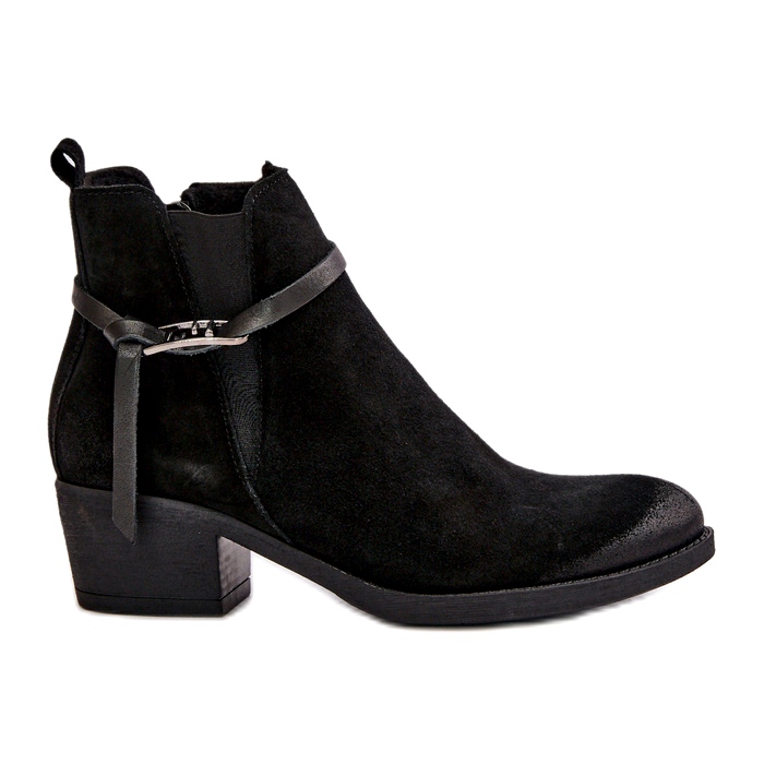 Zazoo 60478 Suede con tacchi alti isolati con cerniera nera nero