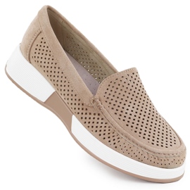 Scarpe da lavoro da donna sulla piattaforma beige Sergio Leone 094H