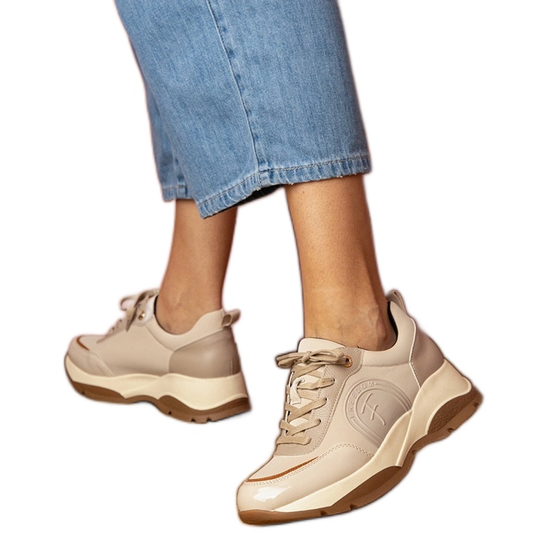 Sneakers sportive da donna beige