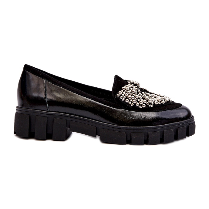 Mocassini da donna in vernice Laura Messi 2785 Nero