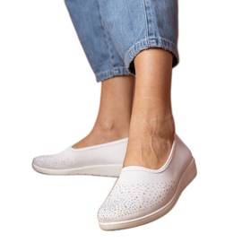 Sneaker da donna bianca con zirconi