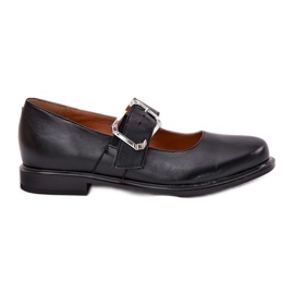 Scarpe in pelle da donna con Laura Messi 2980 Black Flamp nero