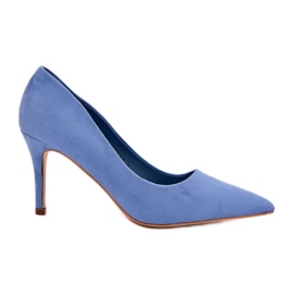 Tacchi blu eco in pelle scamosciata