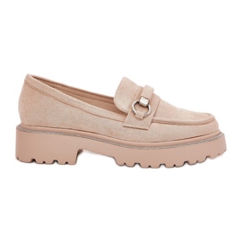 Mocassini da donna decorati con zirconi beige